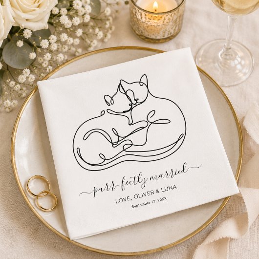 Einfache minimalistische personalisierte Hochzeit Serviette