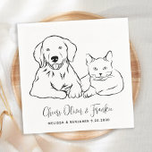 Einfache Minimalistische Personalisierte Hunde-Kat Serviette