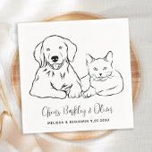 Einfache Minimalistische Personalisierte Hundskatz Serviette