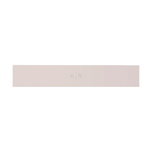 Einfache Minimalistische Pink-Beige-Hochzeitsband Einladungsbanderole (Flach)
