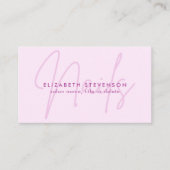 Einfache Minimalistische Pink Script Nail Artist Q Visitenkarte (Vorderseite)