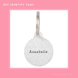 Einfache Minimalistische Polka Dot Retro Tiernamensmarke