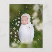 Einfache Minimalistische Portrait Foto Kinderankün Postkarte (Vorderseite)