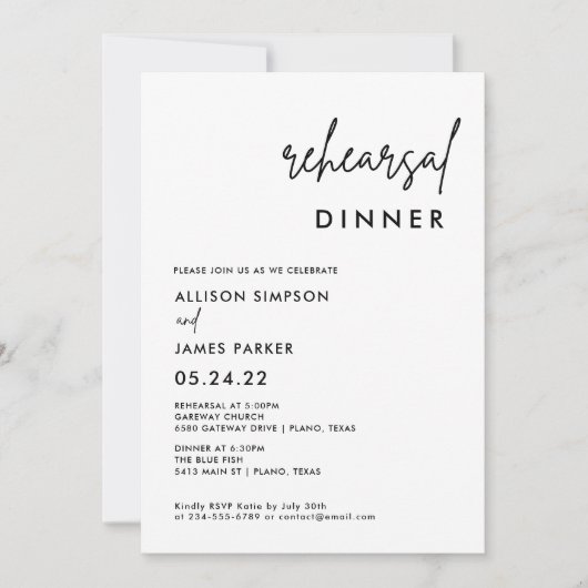 Einfache Minimalistische Probe Einladung (Vorderseite)