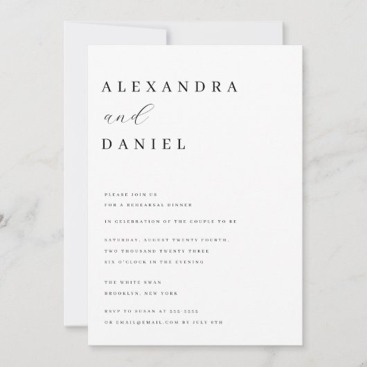 Einfache Minimalistische Probe Einladung (Vorderseite)