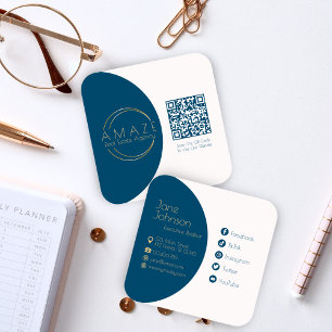 Einfache Minimalistische QR Code Business Card Quadratische Visitenkarte