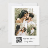 Einfache Minimalistische QR Code Foto Hochzeit Einladung (Rückseite)