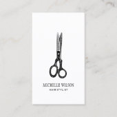 Einfache Minimalistische QR-Code-Haarstylist-Scher Visitenkarte (Vorderseite)