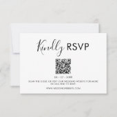 Einfache Minimalistische QR-Code-Hochzeit-RSVP-Kar RSVP Karte (Vorderseite)