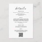 Einfache Minimalistische QR-Code-Hochzeitdetails Begleitkarte (Vorderseite)