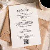 Einfache Minimalistische QR-Code-Hochzeitdetails Begleitkarte