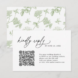Einfache, minimalistische QR-Code-Hochzeits-RSVP-K RSVP Karte