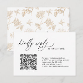 Einfache minimalistische QR-Code-Hochzeits-RSVP-Ka RSVP Karte