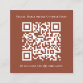 Einfache Minimalistische QR Code Square Terracotta Begleitkarte (Vorderseite)
