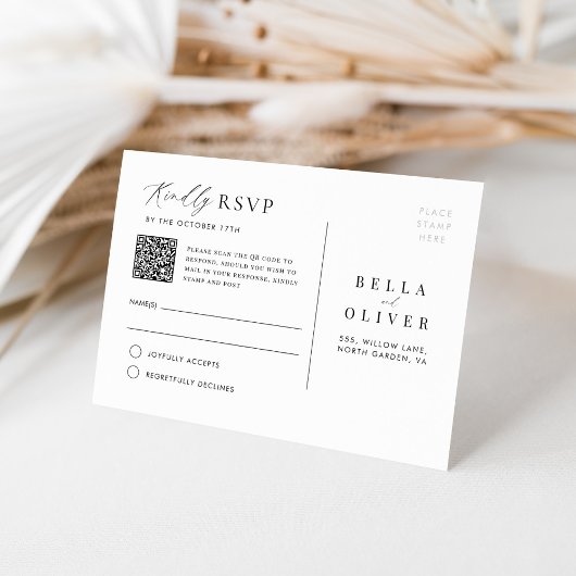 Einfache Minimalistische QR Code UAWG Postkarte