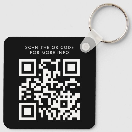 Einfache Minimalistische QR-Code-Visitenkarte Schlüsselanhänger (Rückseite)