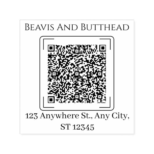 Einfache Minimalistische QR-Codeadresse Permastempel (Design)