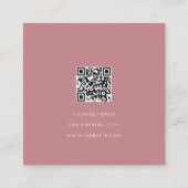 Einfache Minimalistische QR-Codes in Rosa Quadratische Visitenkarte (Rückseite)
