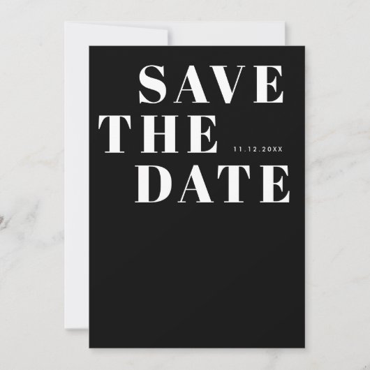 Einfache Minimalistische QR-Hochzeit in Schwarz un Save The Date (Vorderseite)