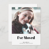 Einfache Minimalistische Quadrate Foto Weiß bewege Ankündigungspostkarte (Vorne/Hinten)