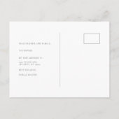 Einfache Minimalistische Quadrate Foto Weiß bewege Ankündigungspostkarte (Rückseite)