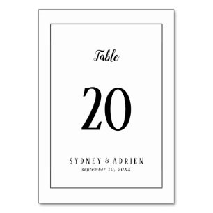 Einfache minimalistische Rahmen-Hochzeitstisch-Num Tischnummer