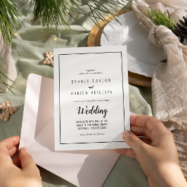 Einfache Minimalistische Rahmenhochzeit Einladung