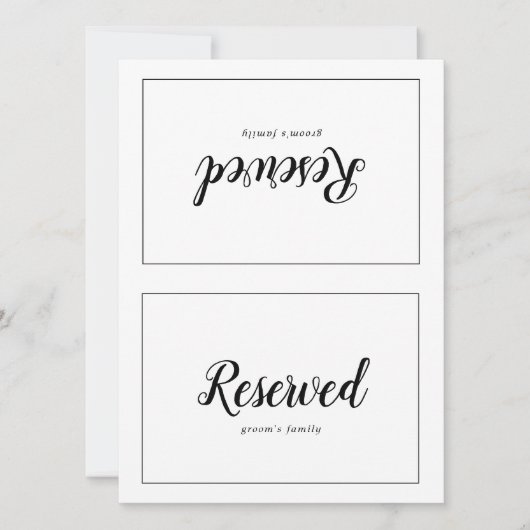 Einfache Minimalistische Rahmenhochzeit vorbehalte (Vorderseite)