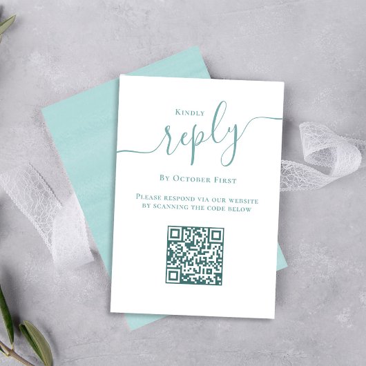 Einfache Minimalistische Reaktion UAWG QR-Code Tür RSVP Karte