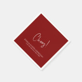 Einfache Minimalistische Red Graduation Party Serviette (Ecke)