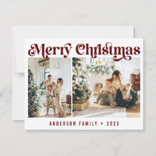 Einfache Minimalistische Retro Weihnachten Zwei Fo