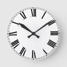 Einfache minimalistische römische Ziffern Runde Wanduhr