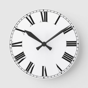 Einfache minimalistische römische Ziffern Runde Wanduhr