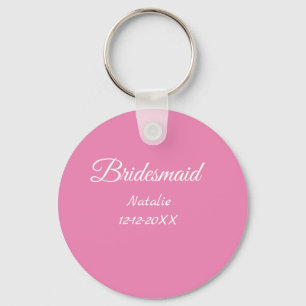 Einfache minimalistische rosa Brautjungfer-Text mi Schlüsselanhänger