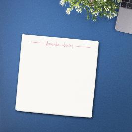 Einfache Minimalistische rosa Monogramm Vollständi Post-it Klebezettel