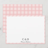 Einfache Minimalistische rosa Streifen Mitteilungskarte (Vorne/Hinten)