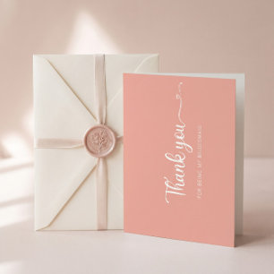 Einfache Minimalistische Rose Bridesmaid Dankeschö Dankeskarte