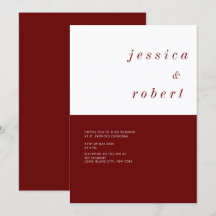 Einfache Minimalistische Rot-Weiß-Hochzeit