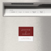 Einfache Minimalistische Rot-Weiß-Hochzeit Magnet (In Situ (Geschirrspüler))