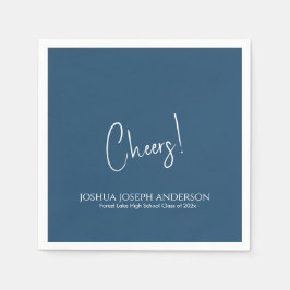 Einfache Minimalistische Royal Blue Graduation Par Serviette