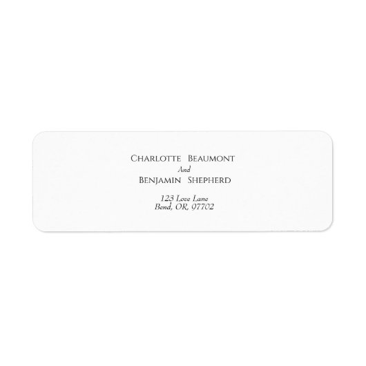 Einfache Minimalistische Rücksendeadresse (Vorne)