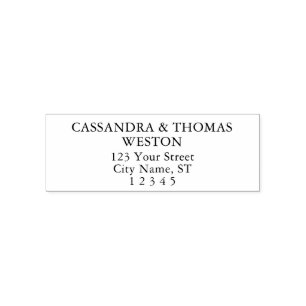 Einfache minimalistische Rücksendeadresse für Paar Permastempel