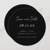 Einfache Minimalistische Runde Save The Date (Vorne/Hinten)