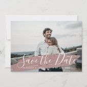 Einfache Minimalistische rustikale Rosa Save the D Date (Vorderseite)