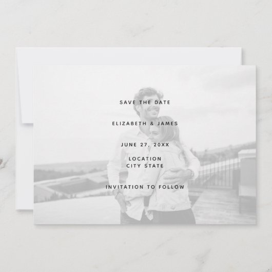 Einfache Minimalistische rustikale Rosa Save the D Save The Date (Rückseite)