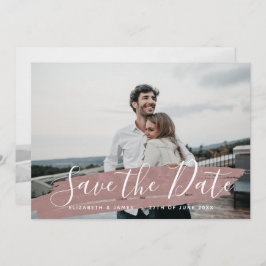 Einfache Minimalistische rustikale Rosa Save the D Save The Date