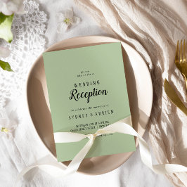 Einfache Minimalistische|Sage Hochzeitsempfehlung Einladung