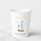 Einfache Minimalistische Sailboat Anchor Kinderdus Pappbecher (Rückseite)