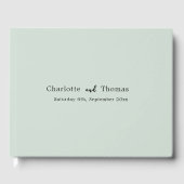 Einfache minimalistische Salbei klassische Hochzei Gästebuch (Vorderseite)