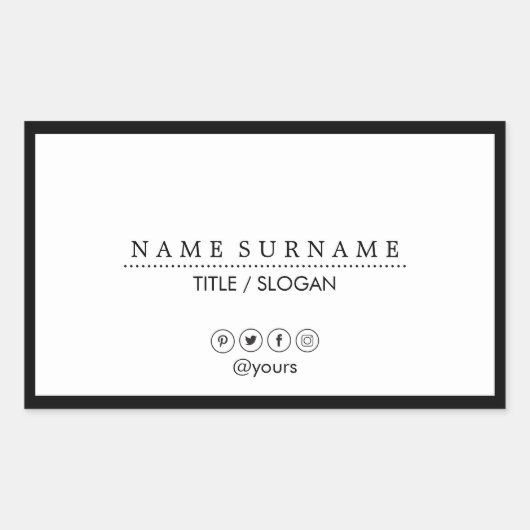 Einfache Minimalistische Sauberkeit Moderner Schwa Rechteckiger Aufkleber (Vorderseite)